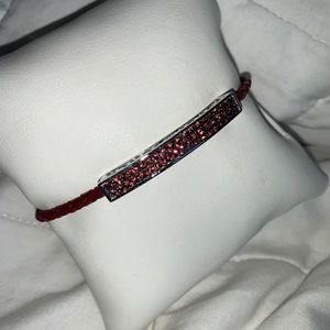 Hold for Erica - Garnet Braided Leather Bracelet Magnetic Closure